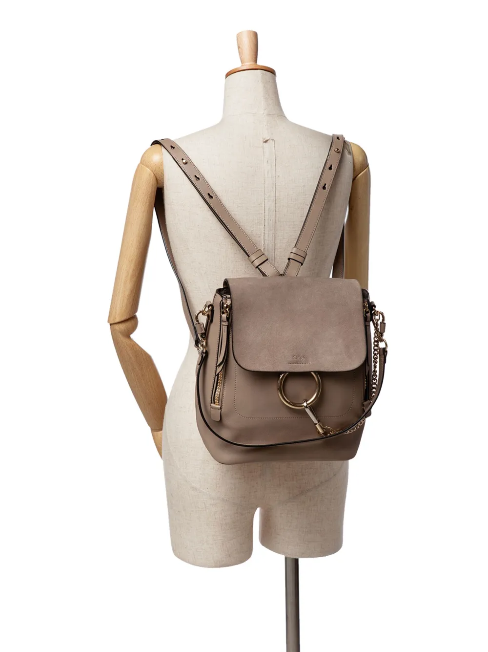 Chloé Pre-Owned 2017 Medium Calfskin and Suede Faye backpack | Pre-Owned | Image 2