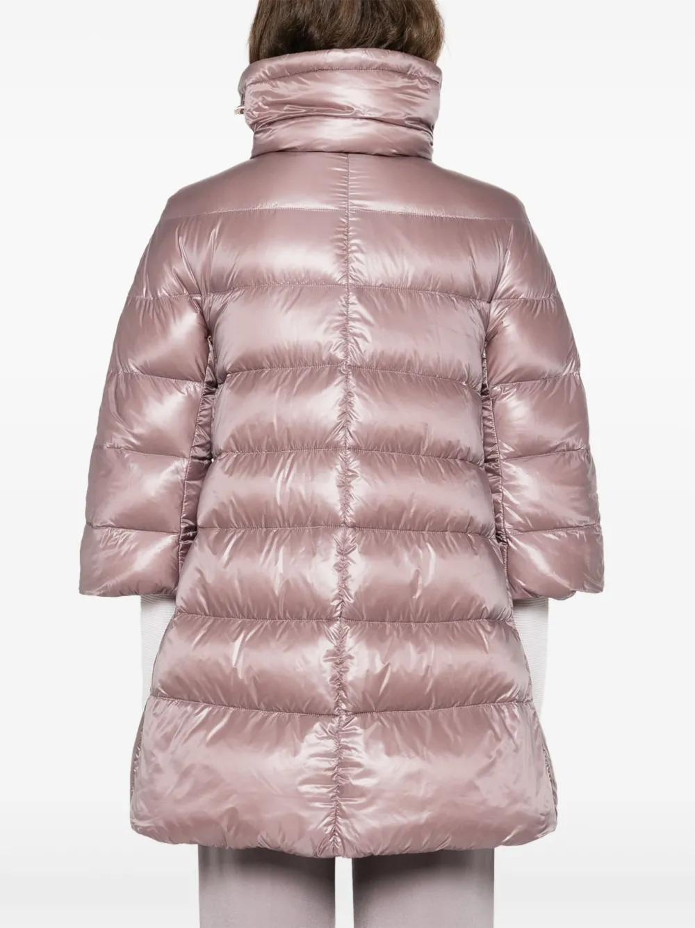 Herno Gewatteerd jack met cropped mouwen Roze