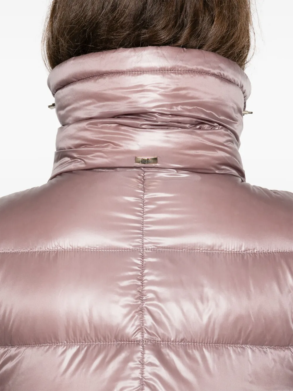 Herno Gewatteerd jack met cropped mouwen Roze
