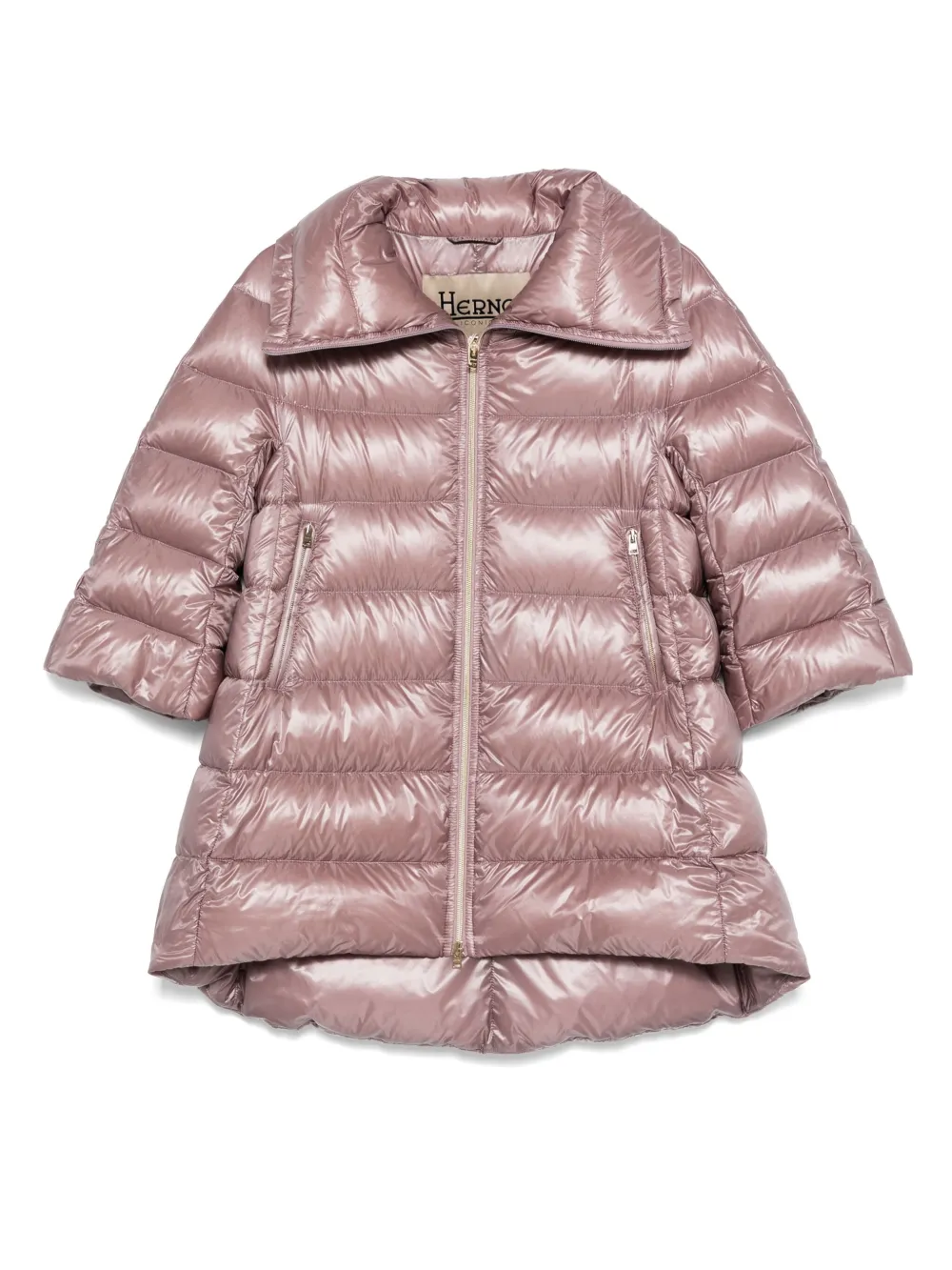 Herno Gewatteerd jack met cropped mouwen Roze