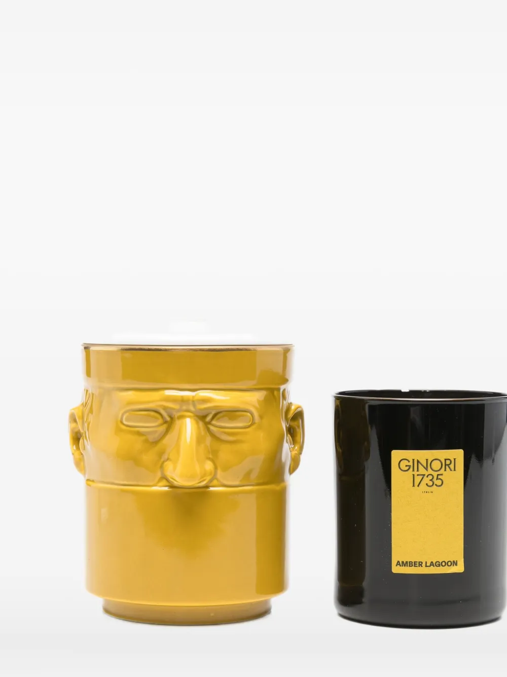 Ginori 1735 Amber Lagoon Ceramic Candle In Multi