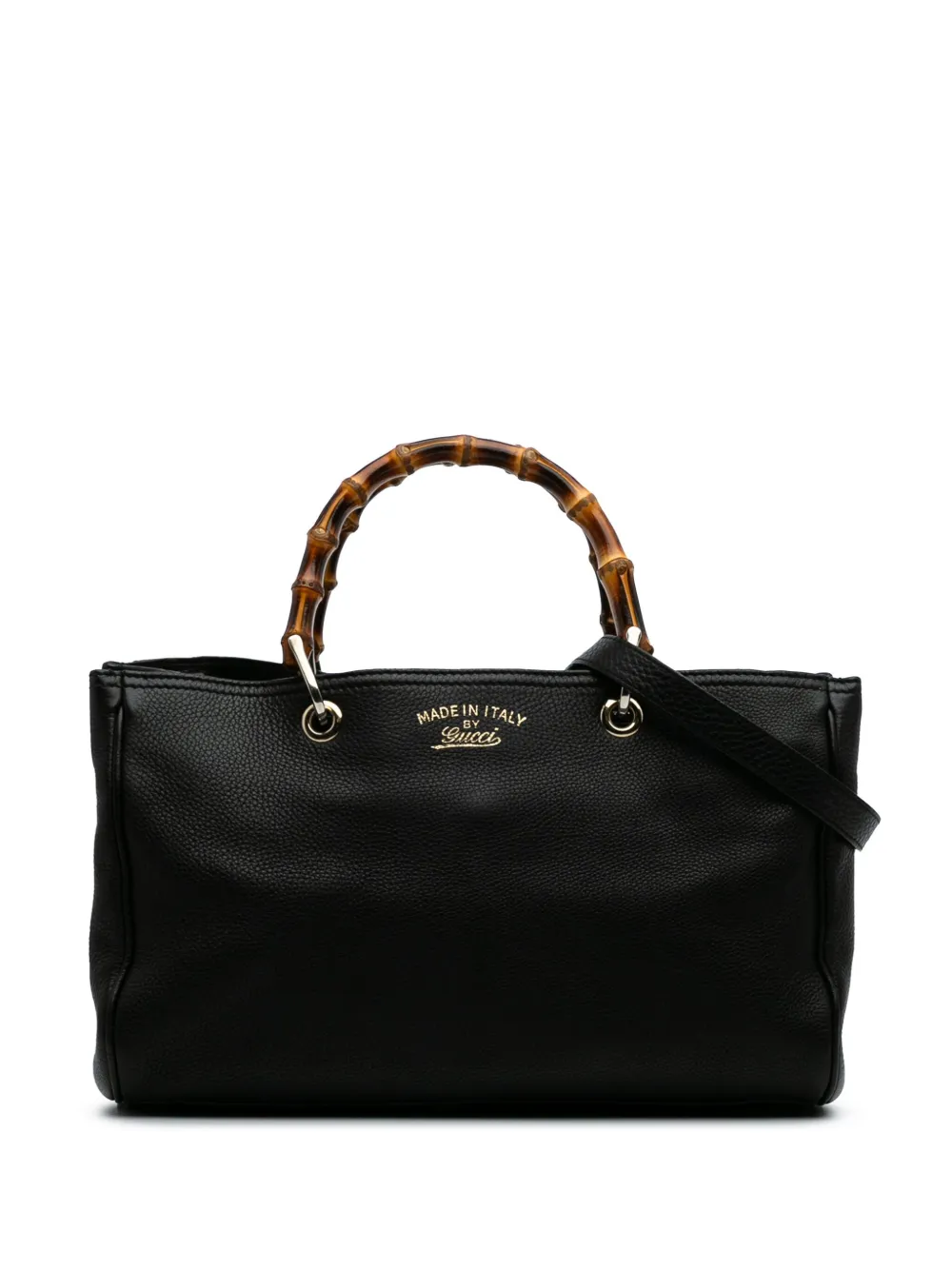 Gucci Pre-Owned 2016-2024 Medium Calfskin Bamboo Shopper satchel | Black | Image 1