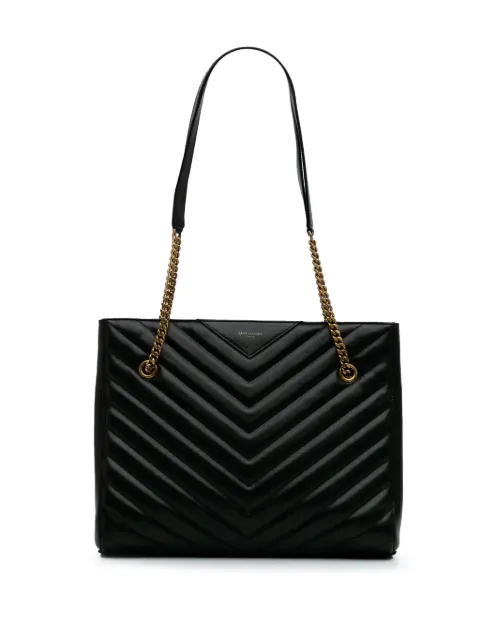 Saint Laurent Pre-Owned 2019 Medium Chevron Grain De Poudre Tribeca Shopping tote bag
