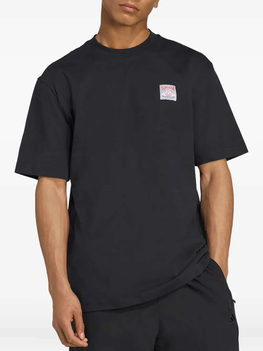 adidas graphic-print T-shirt Zwart