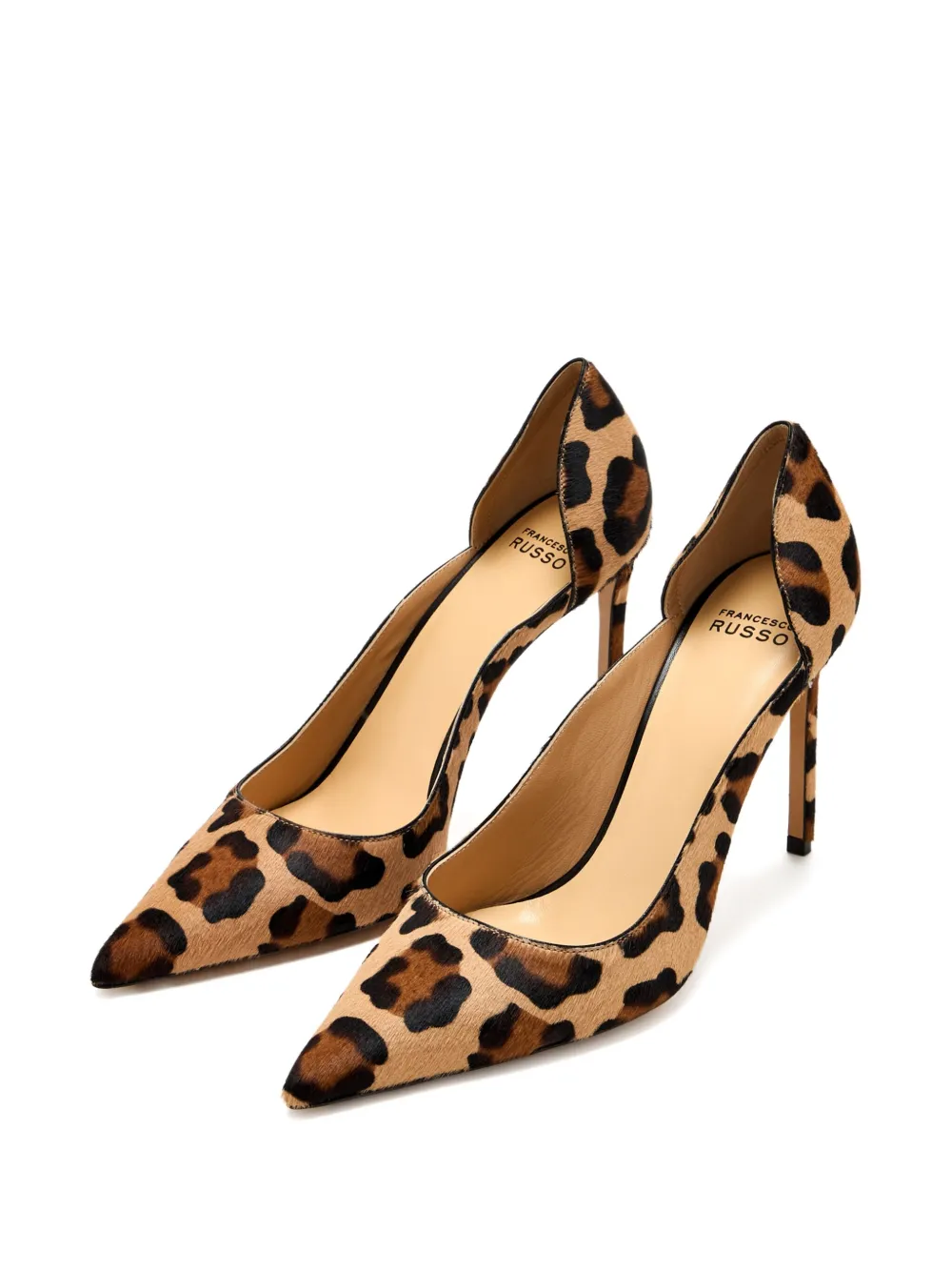 Francesco Russo 95mm Leopard-print Stiletto Pumps In Neutral