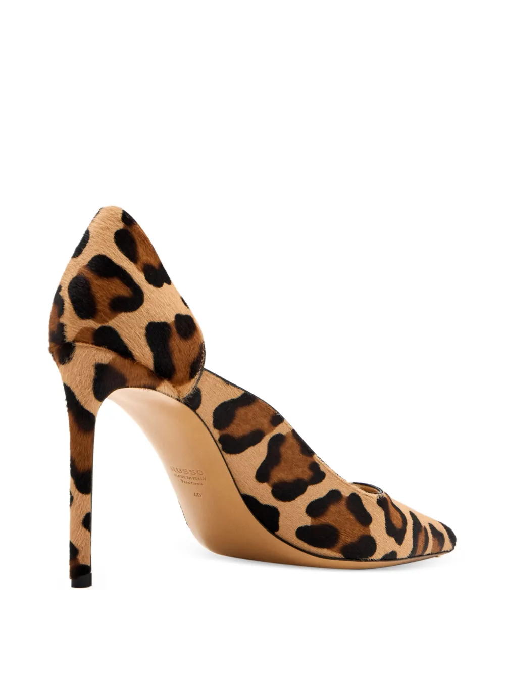 Francesco Russo 95 mm stiletto pumps met luipaardprint Beige