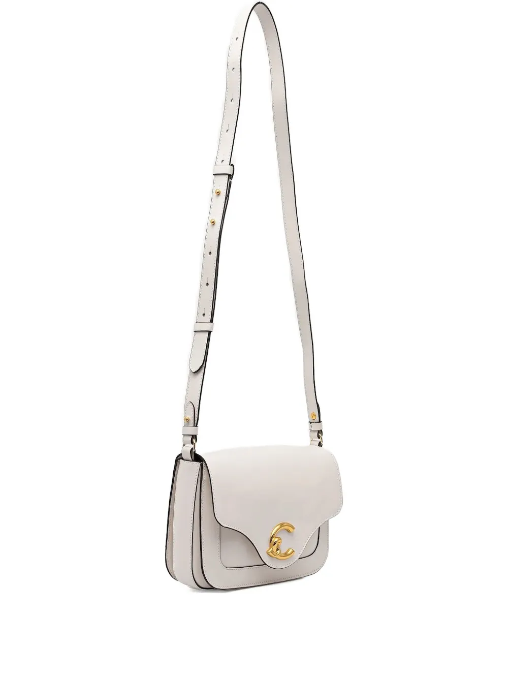 Coccinelle small C-Me leather cross body bag | White | Image 1