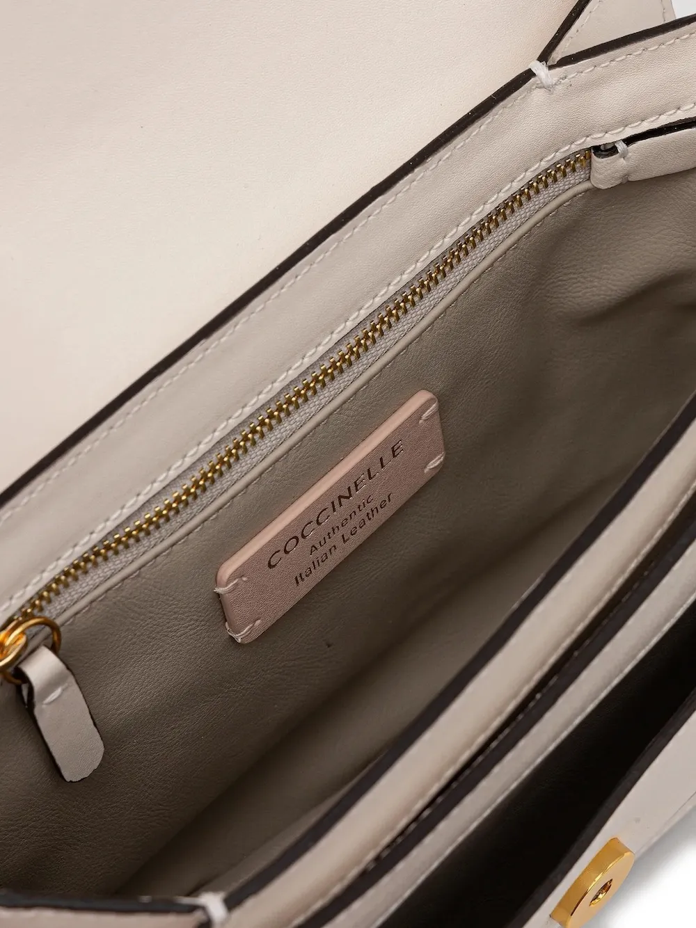 Coccinelle Small C-me Leather Cross Body Bag In White