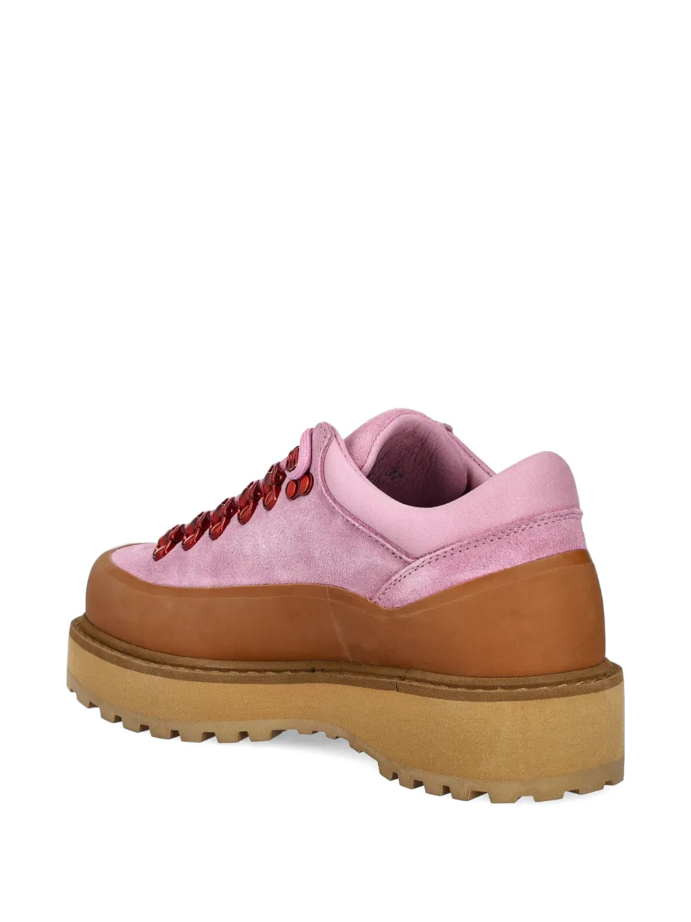 Diemme Cornaro Gomma Lace-up Suede Boots In Pink