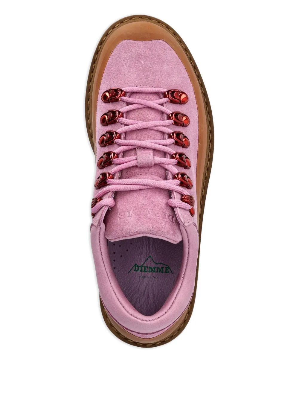 Diemme Cornaro Gomma Lace-up Suede Boots In Pink