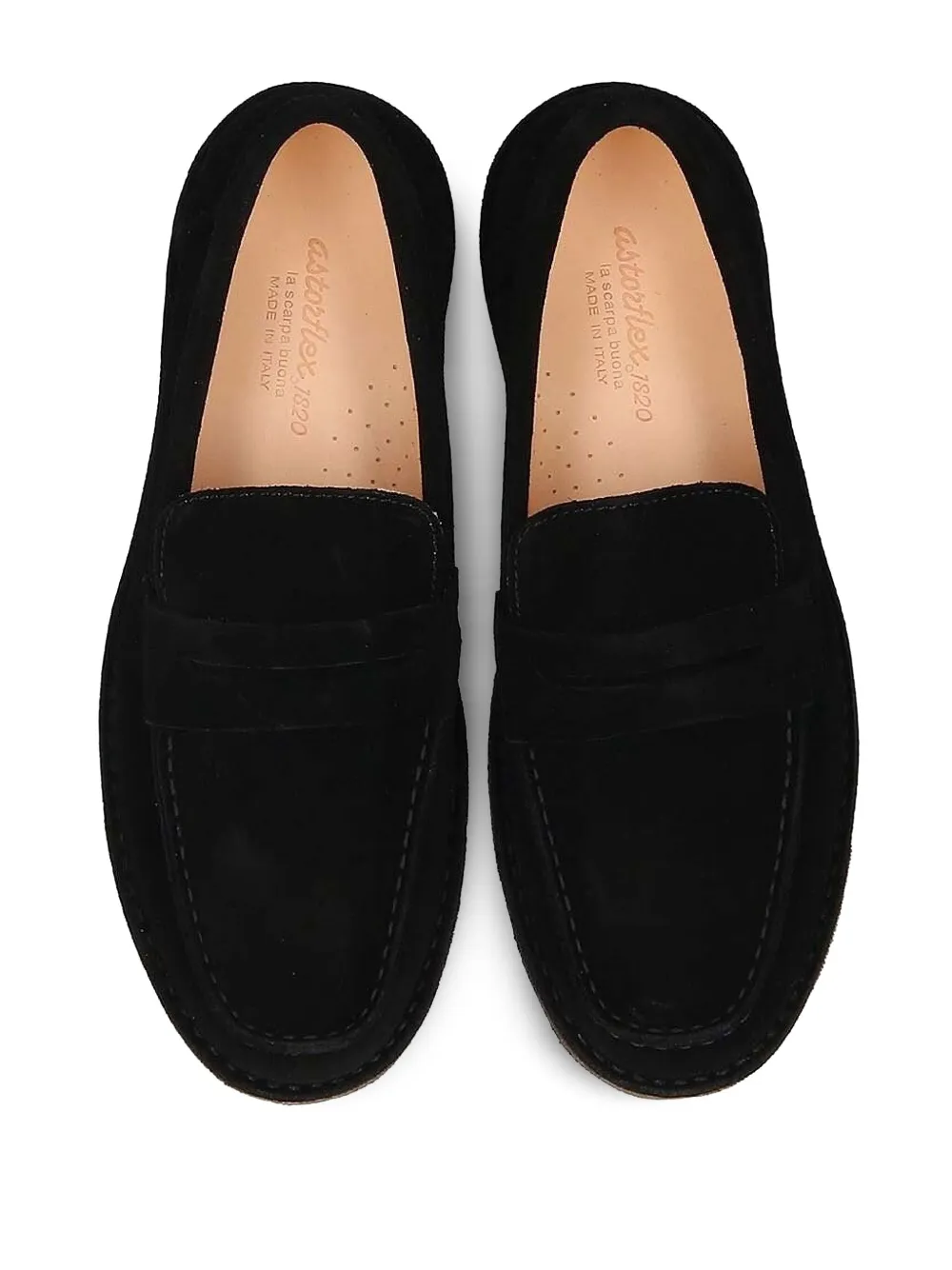 Astorflex suede penny-strap loafers Black