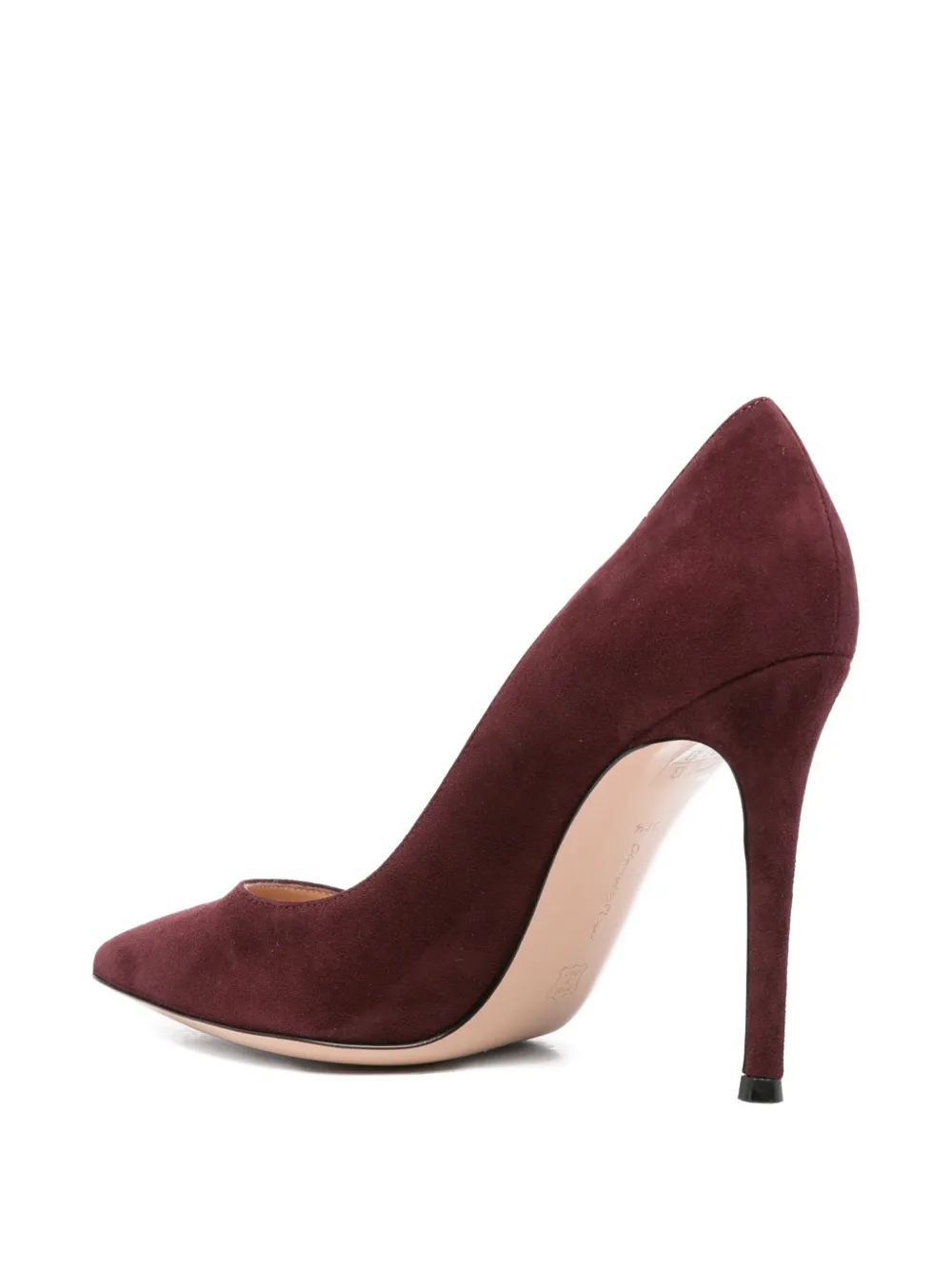 Gianvito Rossi 105mm suede pointed-toe heeled pumps Brown