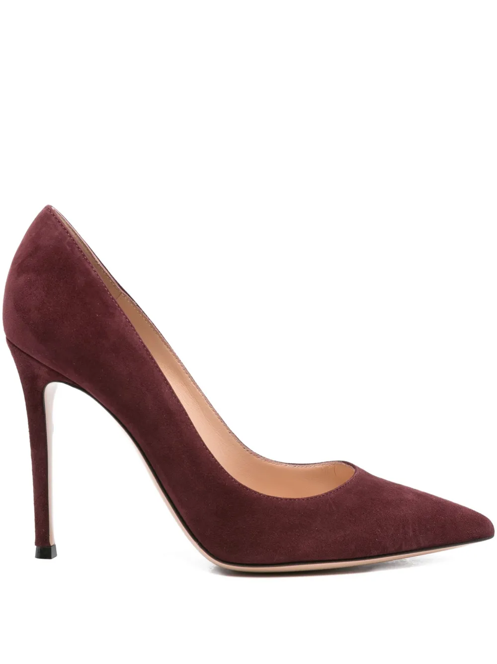 Gianvito Rossi 105mm suede pointed-toe heeled pumps Brown