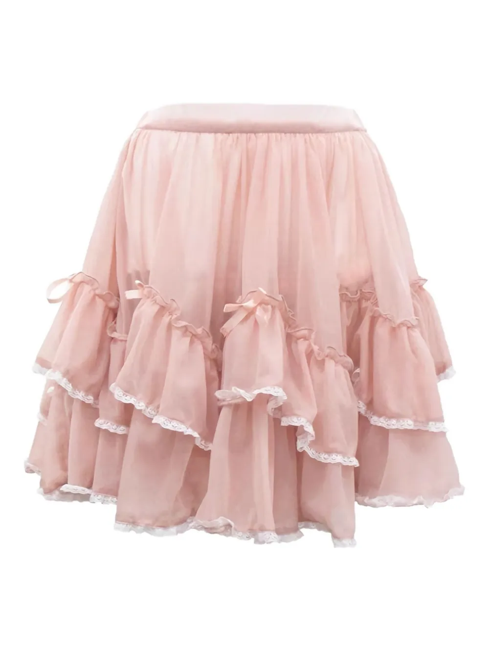 Jenny Fax ruffled tulle mini skirt - Roze