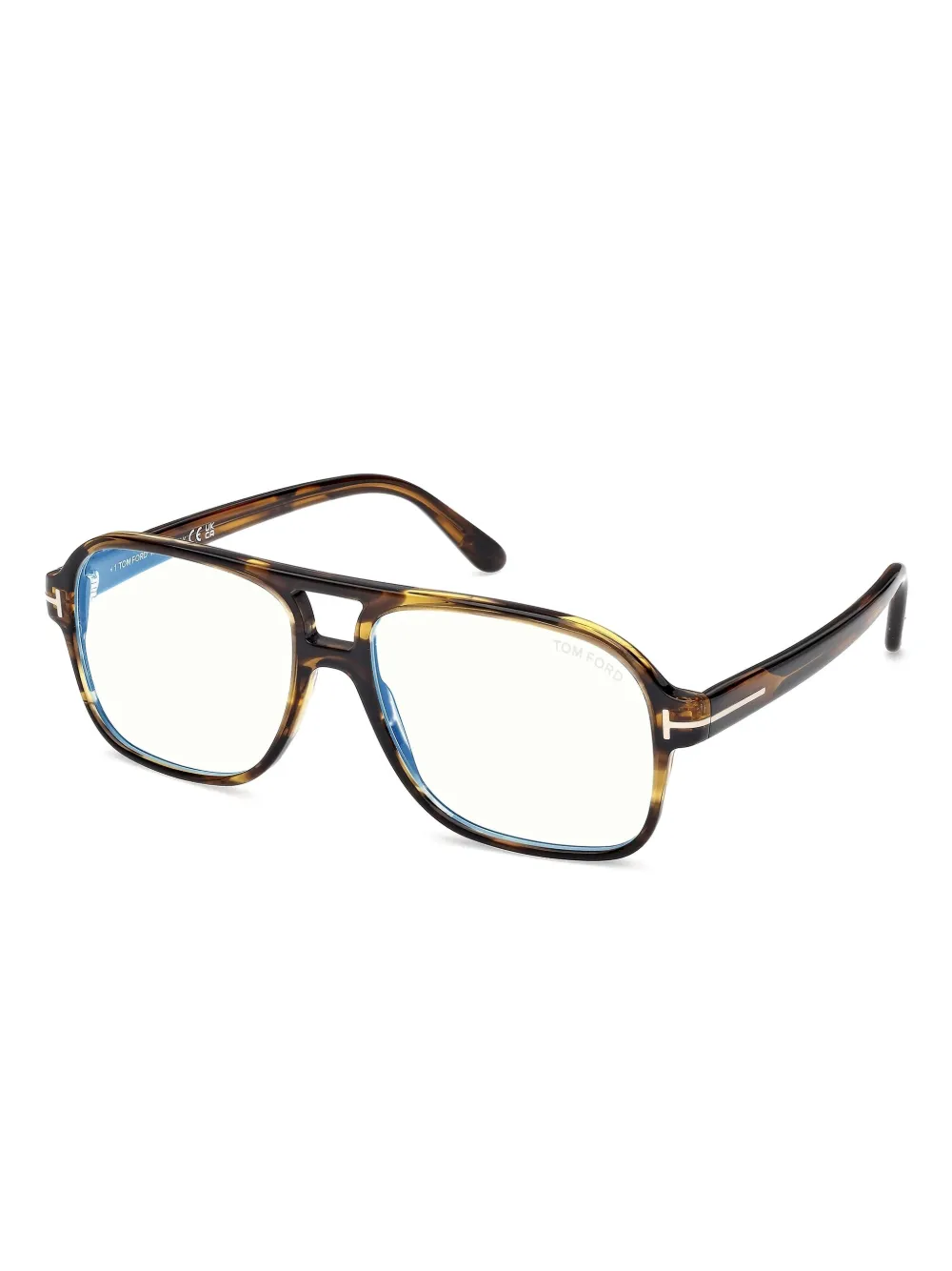 TOM FORD Eyewear tortoiseshell navigator-frame glasses | Brown | Image 1