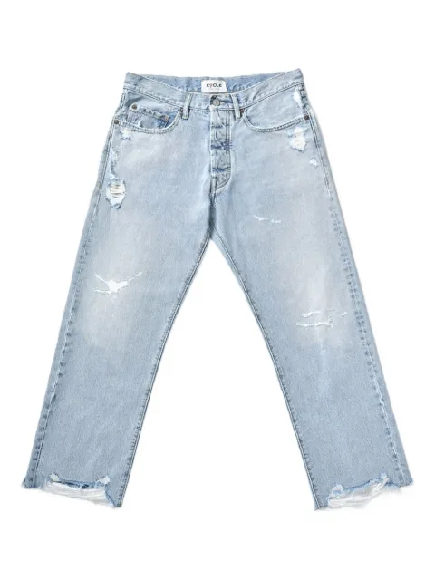Cycle distressed straight-leg jeans