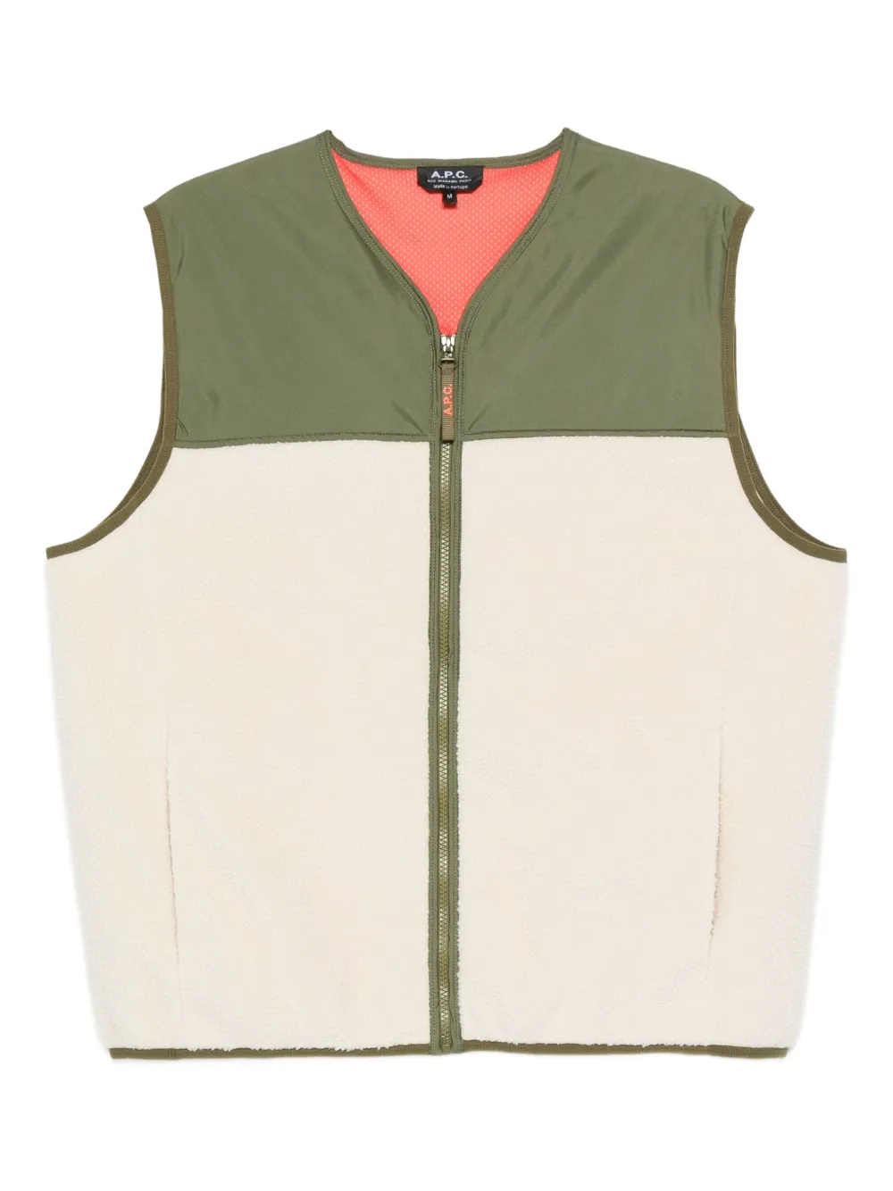 A.P.C. Top met fleece vlakken en rits Beige
