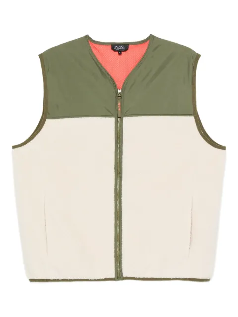 A.P.C. fleece-paneled zip-up vest