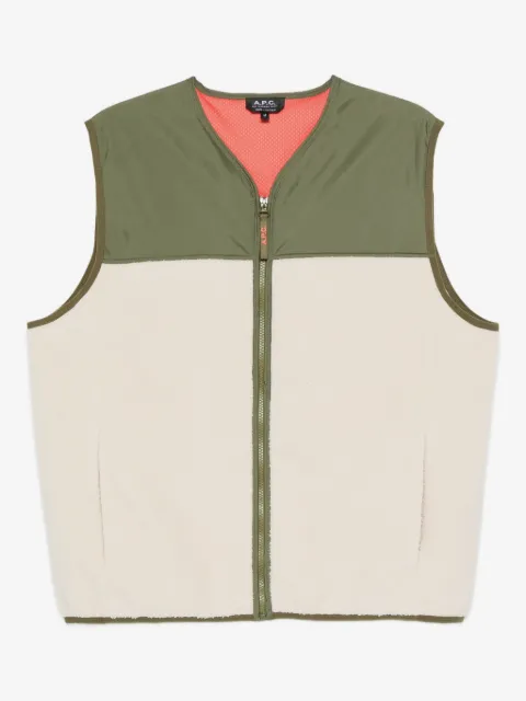 A.P.C. fleece-paneled zip-up vest
