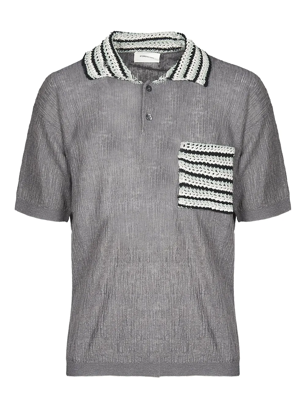Atomo Factory Striped Collar Polo Shirt