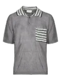 atomo factory striped collar polo shirt - Grey