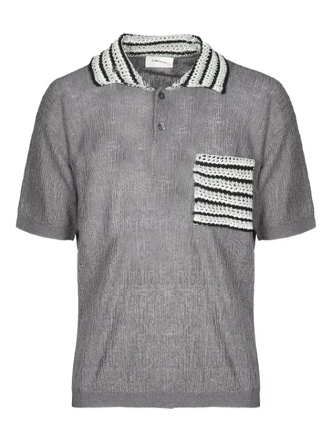 atomo factory striped collar polo shirt