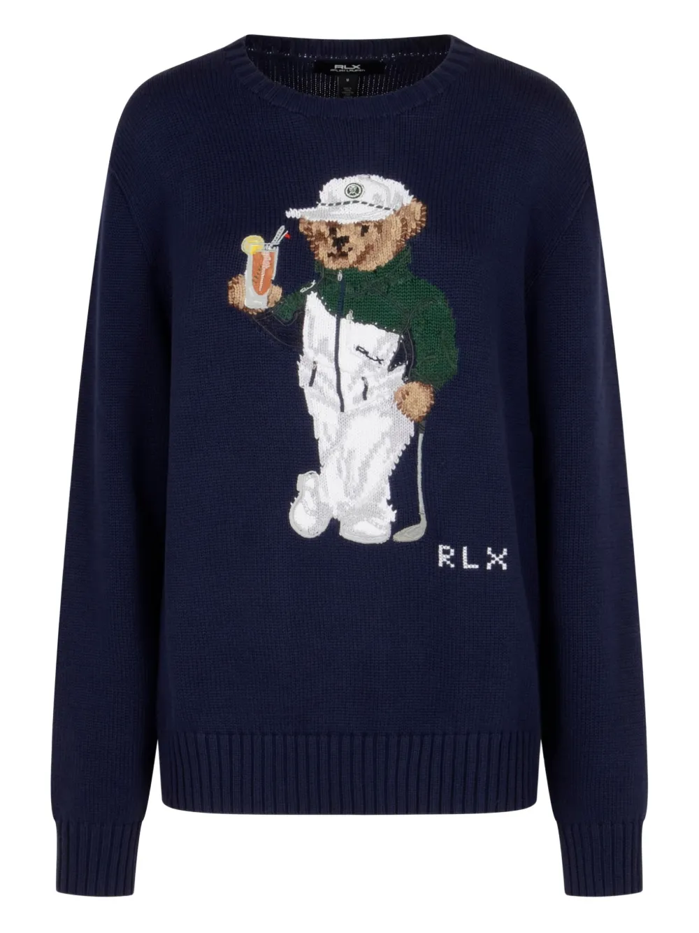 Polo Ralph Lauren bear-embroidered crew-neck sweater | Blue | Image 1