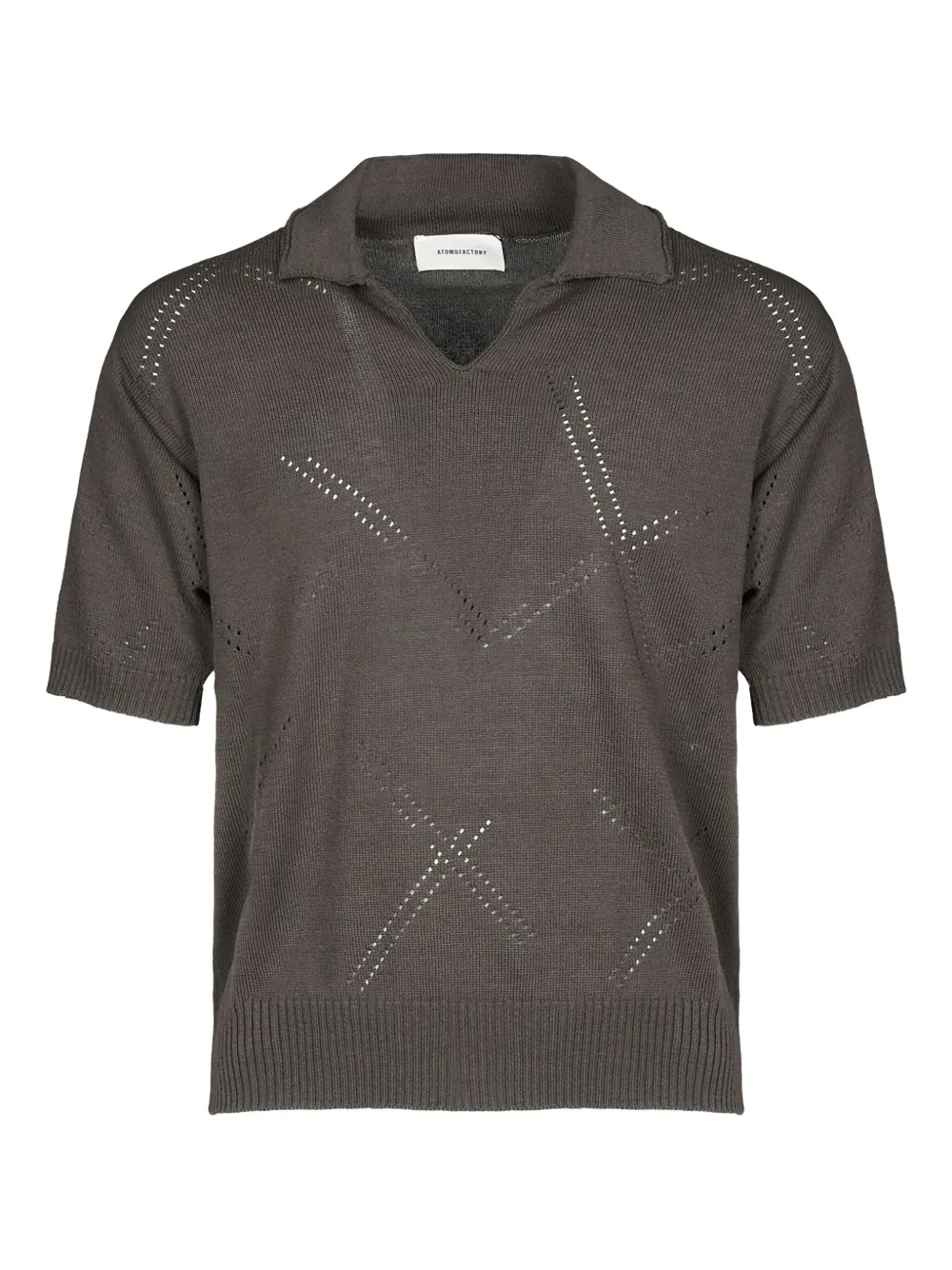 atomo factory knitted short-sleeve T-shirt - ブラウン atomo factory knitted short-sleeve T-shirt - ブラウン