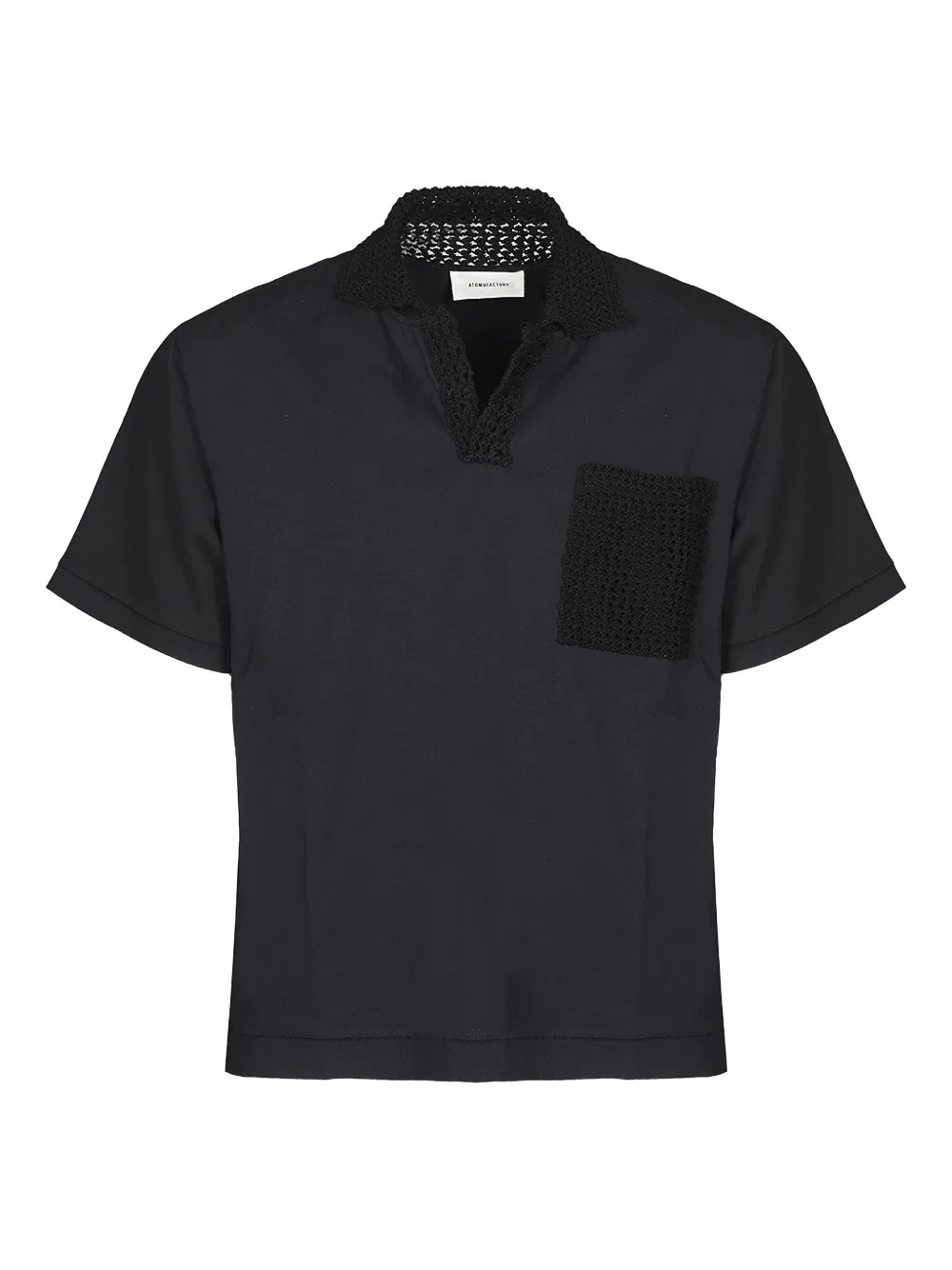 atomo factory crochet-trim polo shirt - ブラック atomo factory crochet-trim polo shirt - ブラック