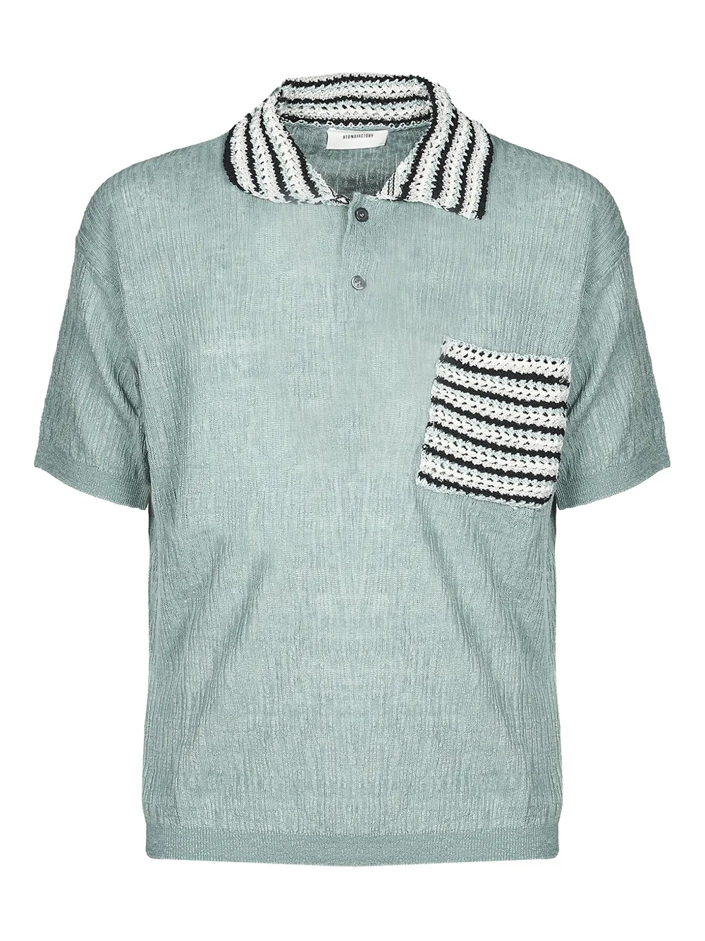atomo factory striped-trim polo shirt | Green | Image 1
