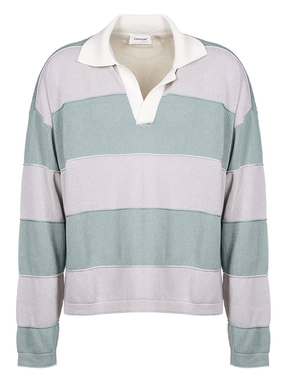 atomo factory striped polo shirt - パープル atomo factory striped polo shirt - パープル