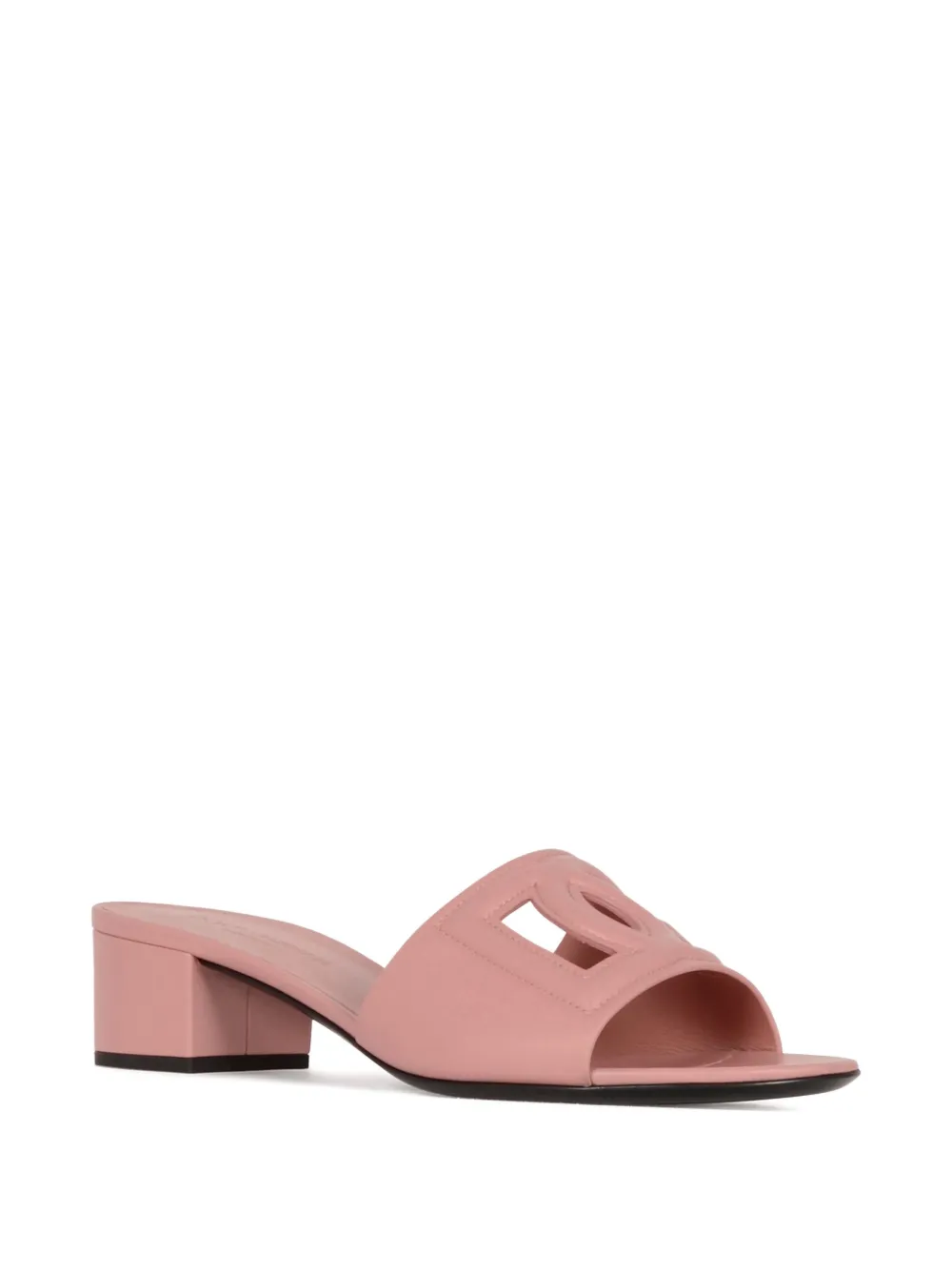Dolce & Gabbana logo-detail block-heel sandals Pink