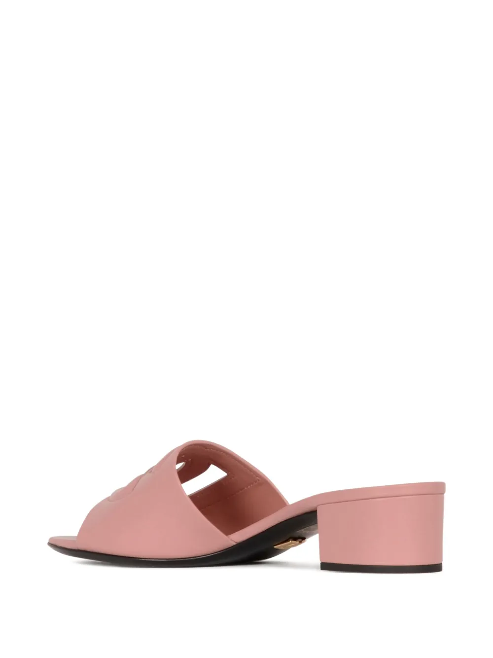 Dolce & Gabbana logo-detail block-heel sandals Pink