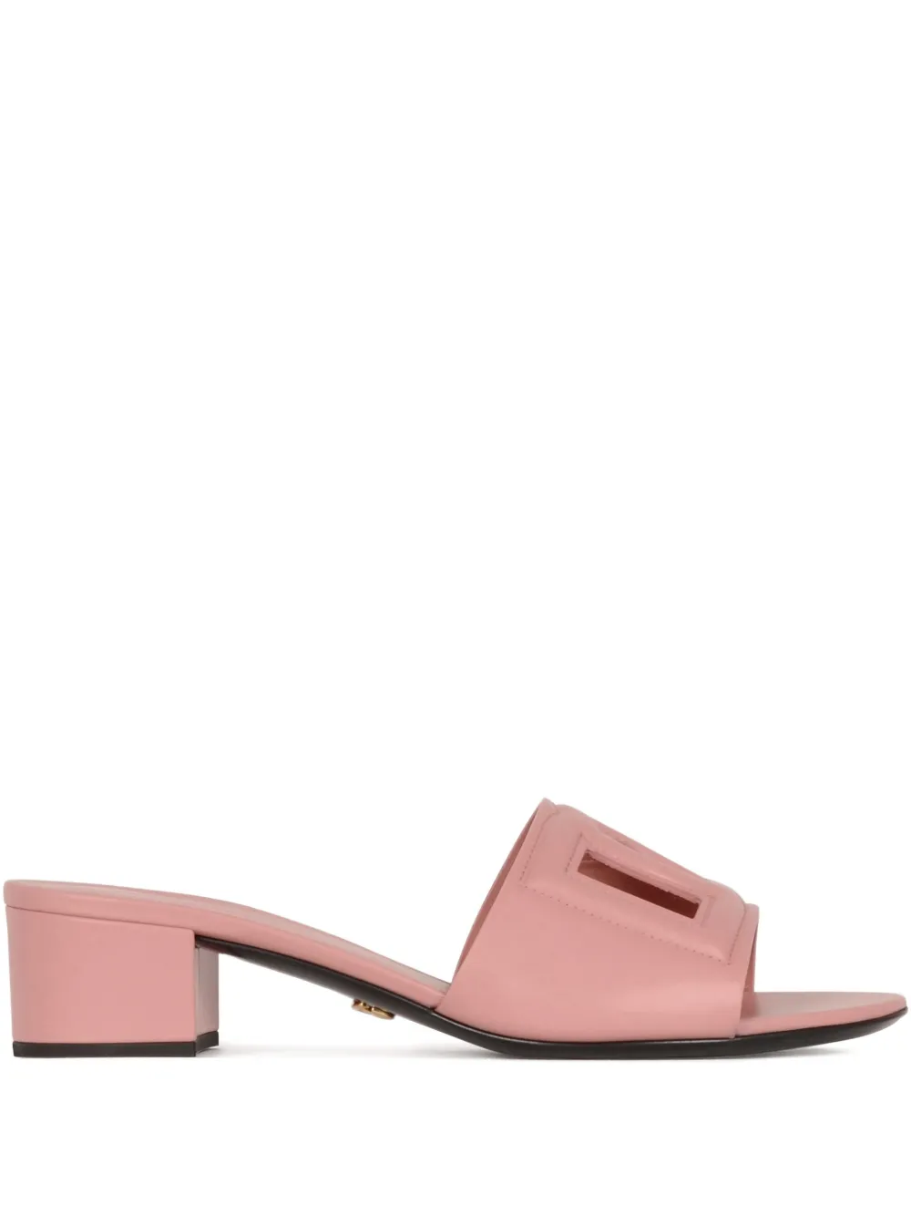 Dolce & Gabbana logo-detail block-heel sandals Pink
