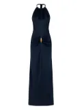 Raquel Diniz halter-neck draped gown - Blue