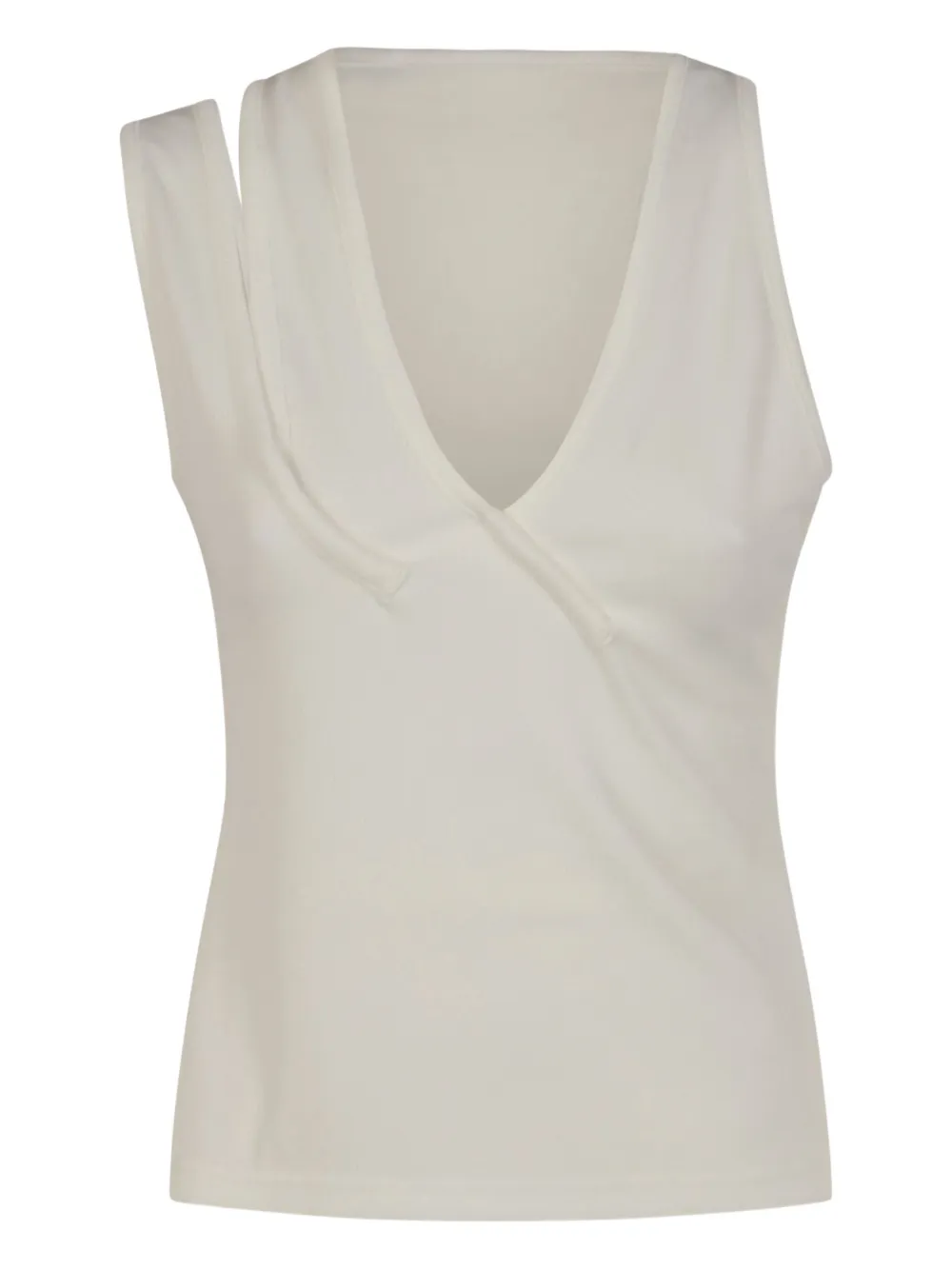 Christopher Esber cut-out ribbed top Wit
