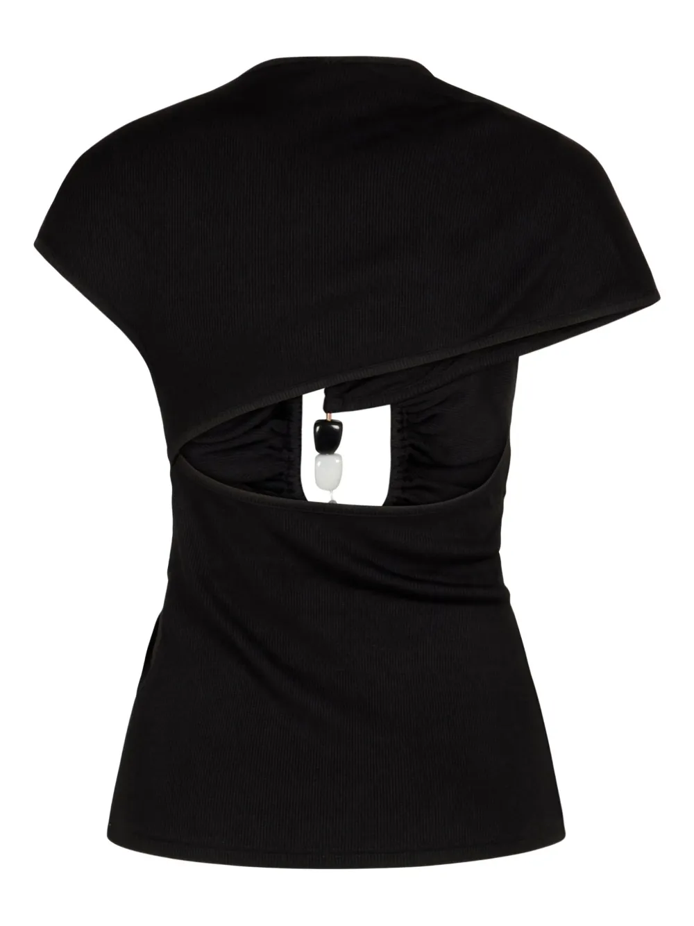 Christopher Esber cut-out ribbed top Zwart