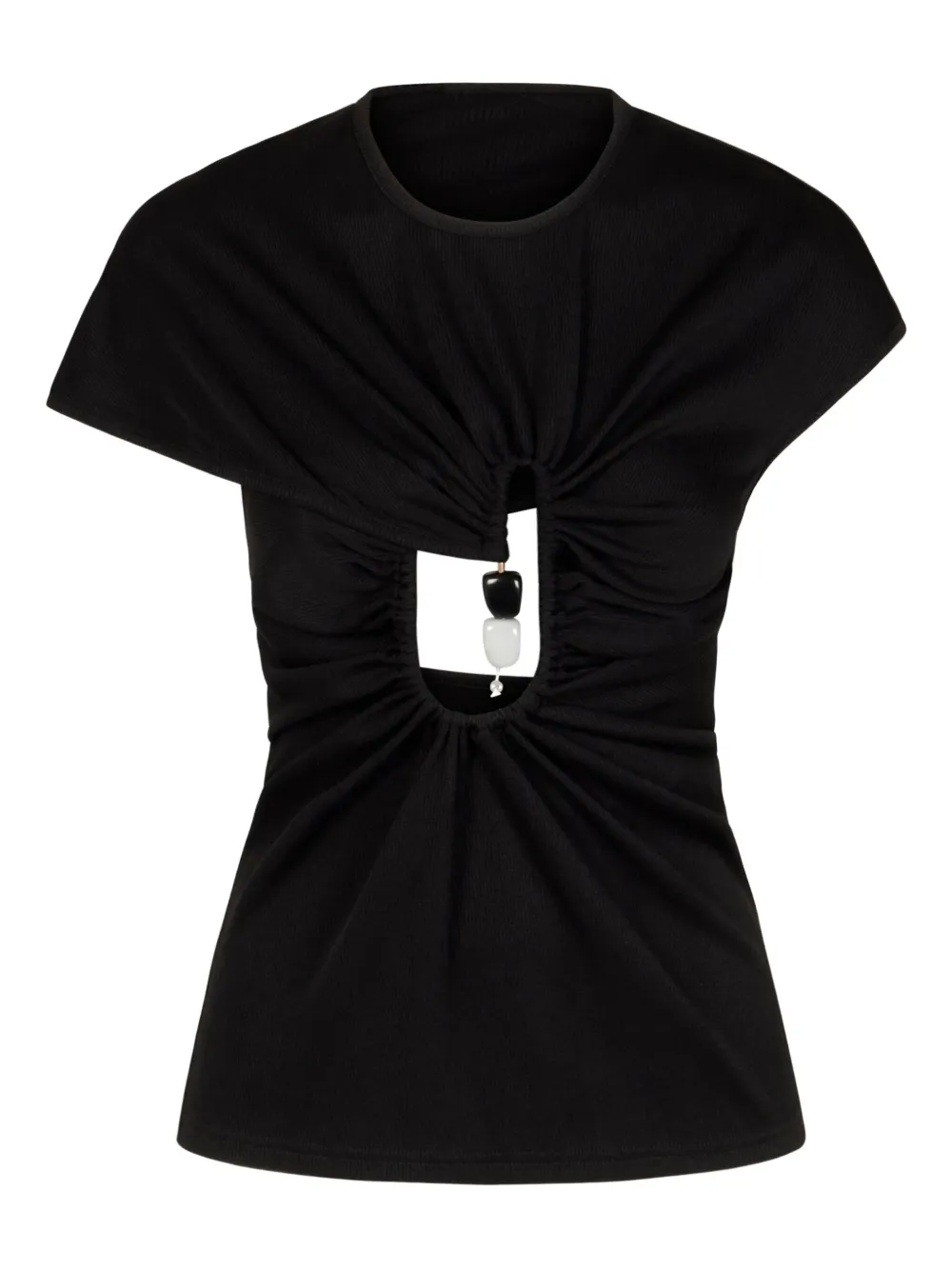 Christopher Esber cut-out ribbed top Zwart
