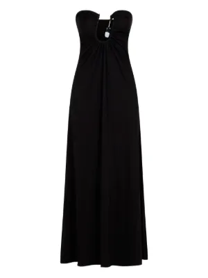 Matteau Plunge Halterneck Midi Dress | Black | FARFETCH