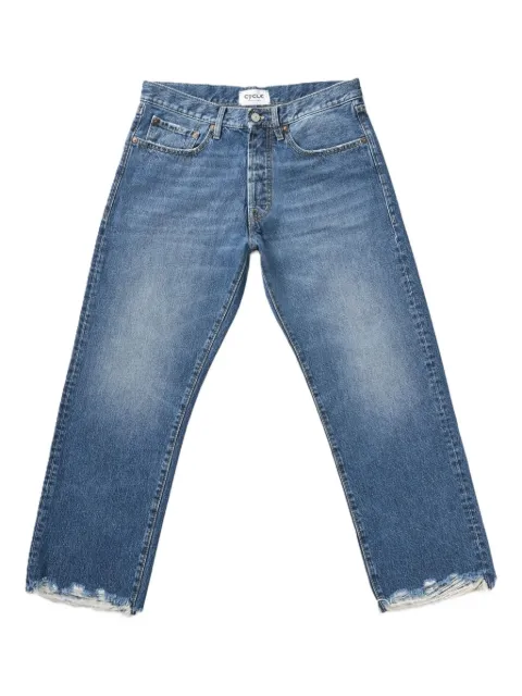 Cycle distressed straight-leg jeans