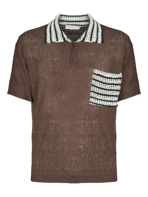 atomo factory crochet-trim polo shirt