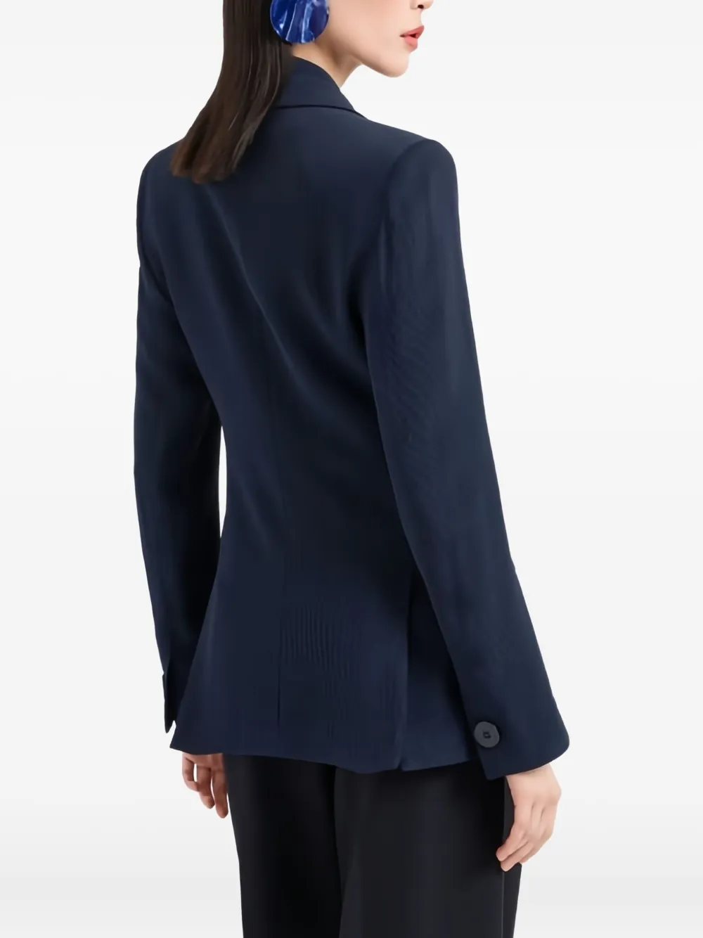 Emporio Armani Single-button Notched-lapel Jacket In Blue