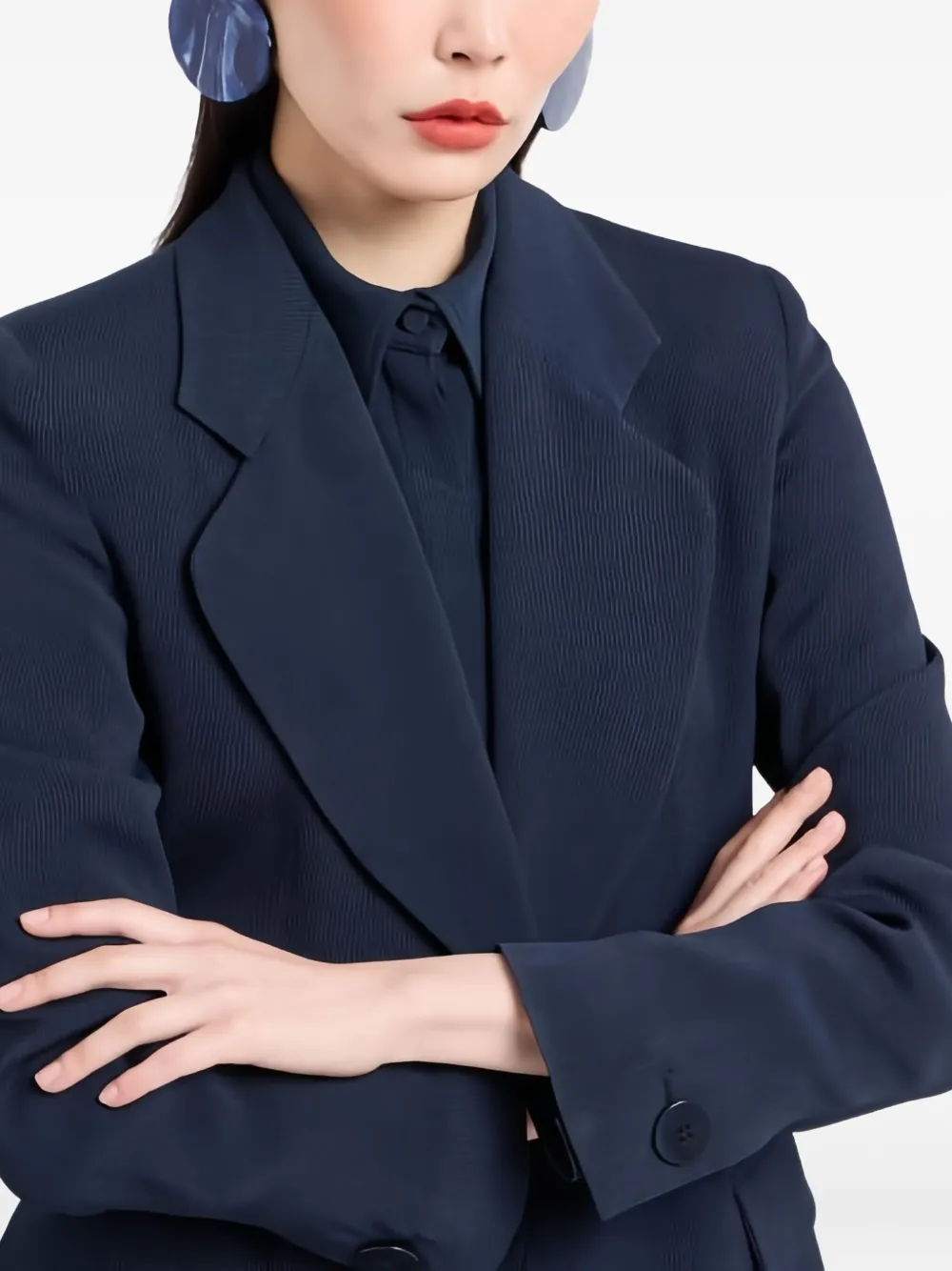 Emporio Armani Single-button Notched-lapel Jacket In Blue