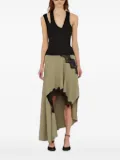 Christopher Esber one-shoulder ribbed top - Black