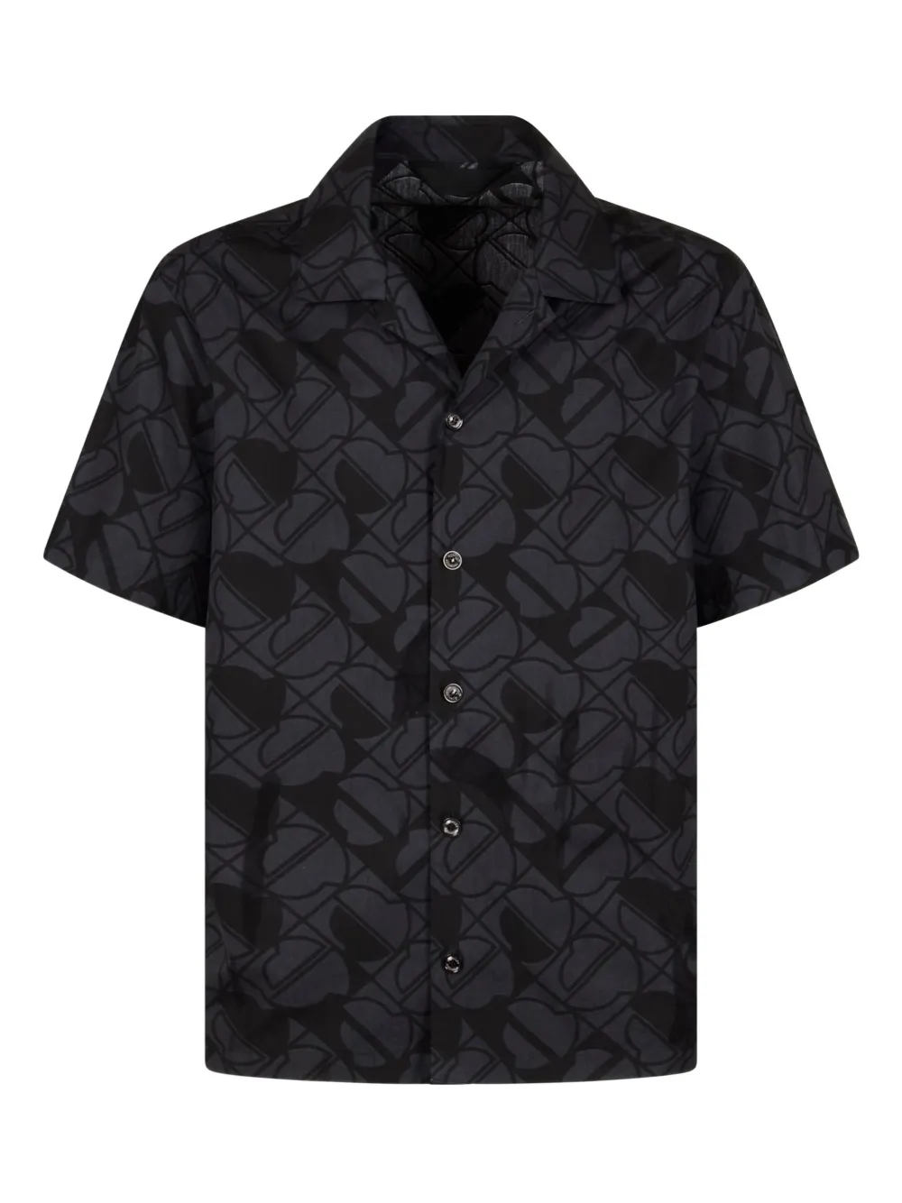 Moncler Overhemd met korte mouwen en geometrisch patroon Grijs