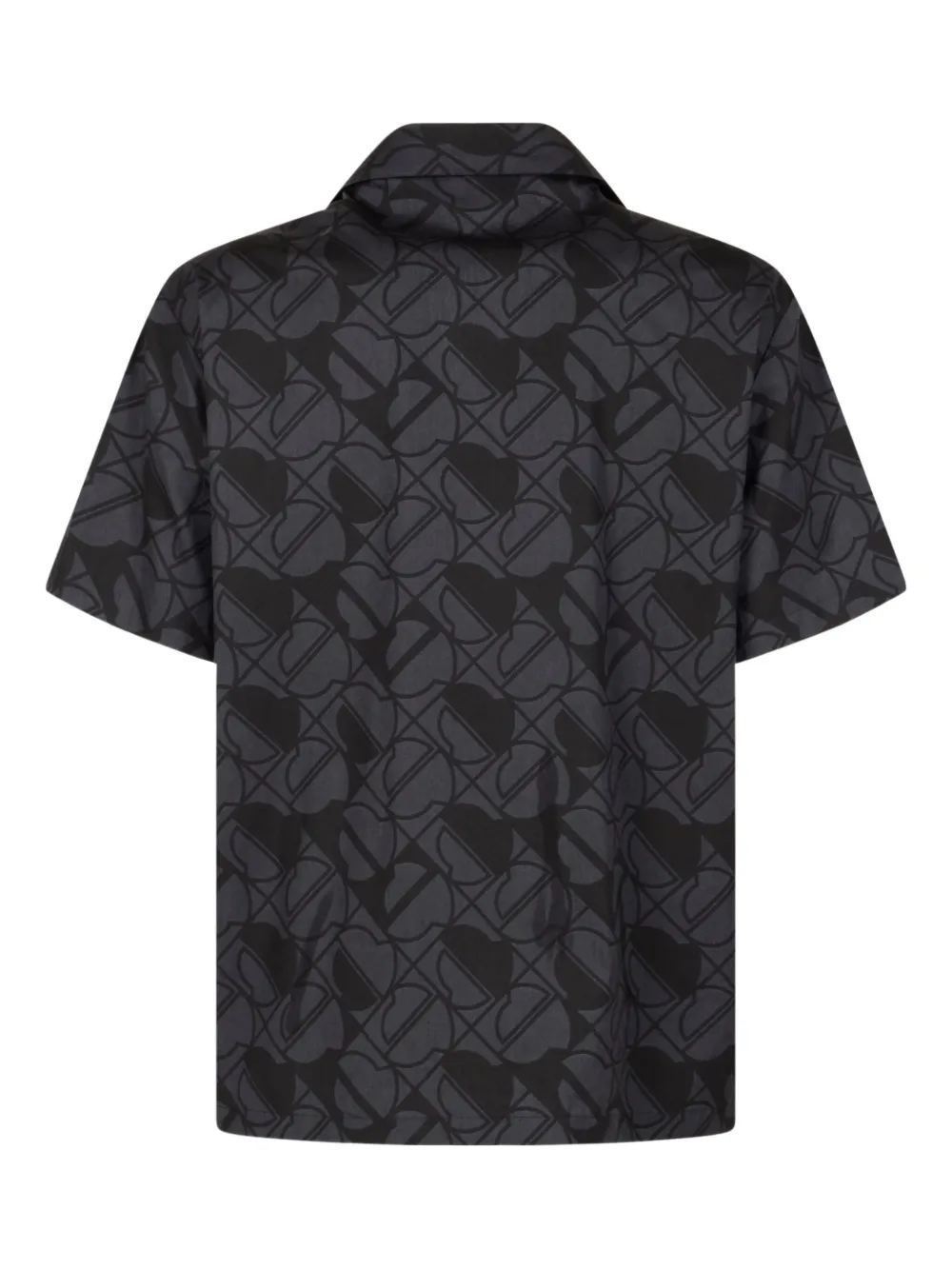 Moncler Overhemd met korte mouwen en geometrisch patroon Grijs