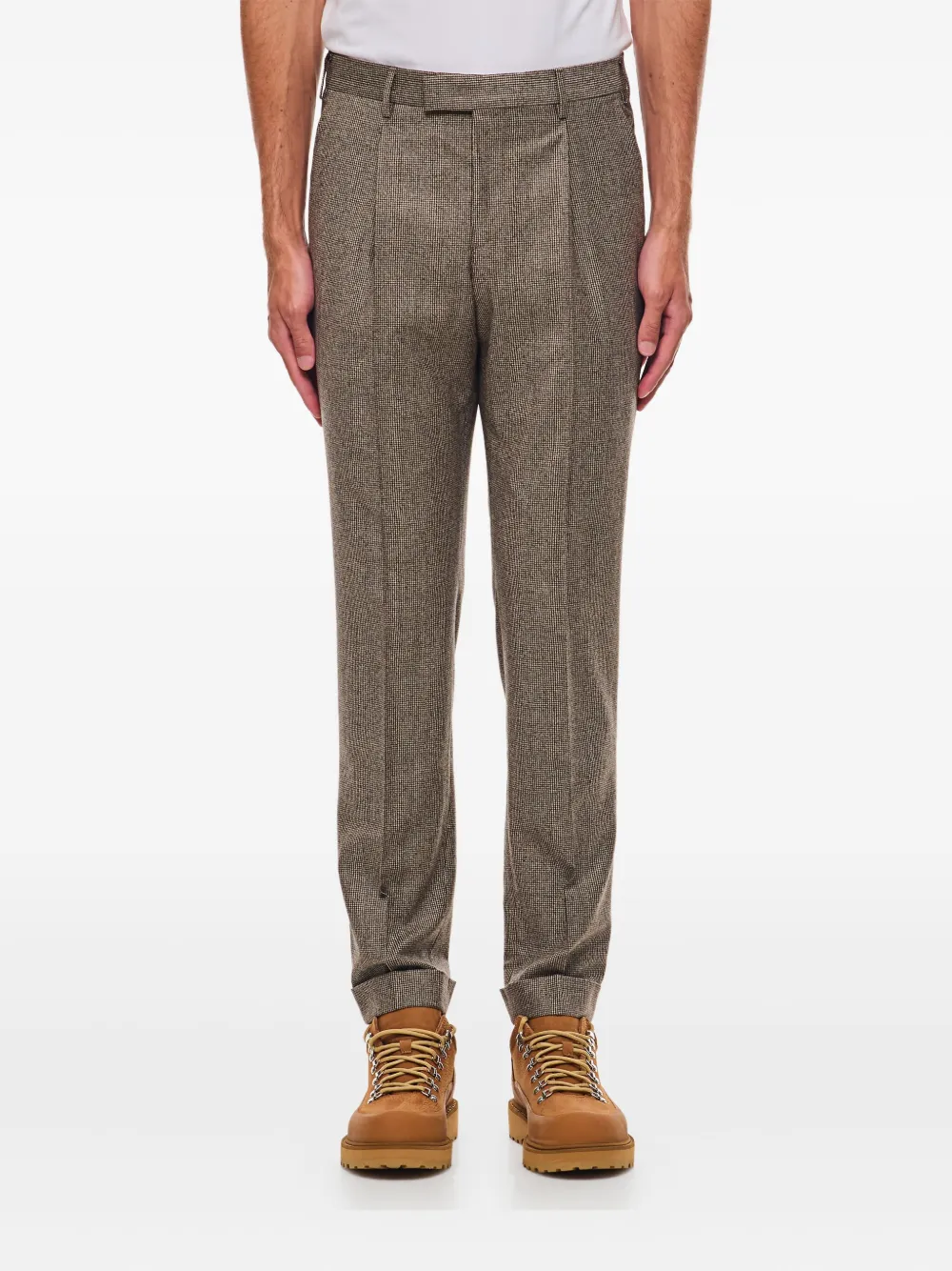 Pt Torino Pleated Check Trousers