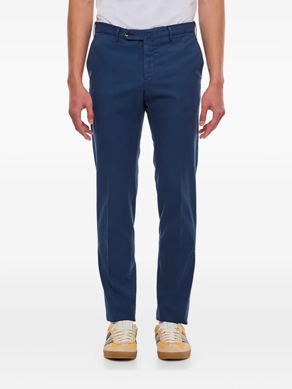 PT Torino flat-front regular trousers Blauw