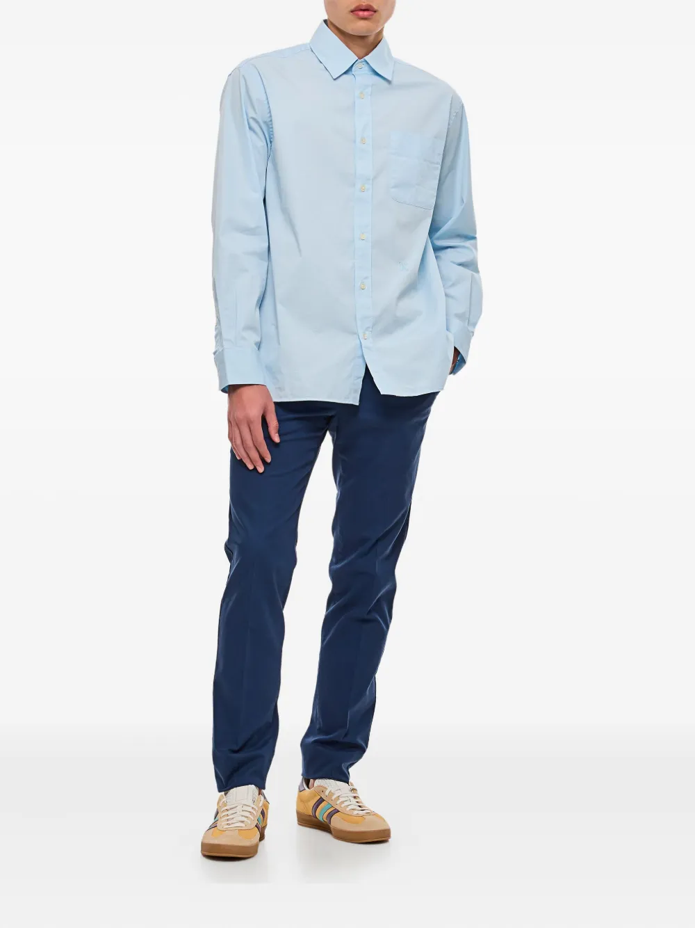 PT Torino flat-front regular trousers Blauw