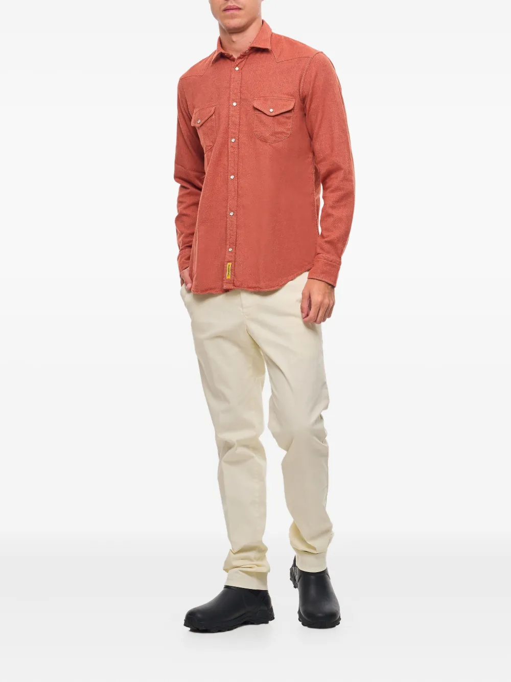 PT Torino Broek met rits en knopen Beige